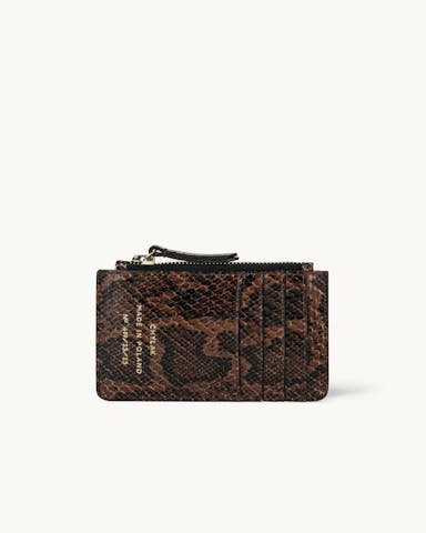 Zippered Cardholder “brown python”