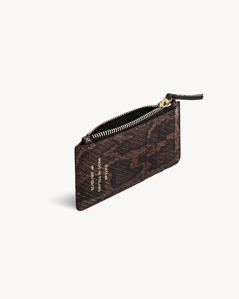 Zippered Cardholder “brown python”