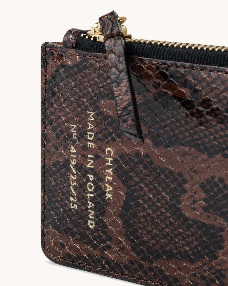 Zippered Cardholder “brown python”