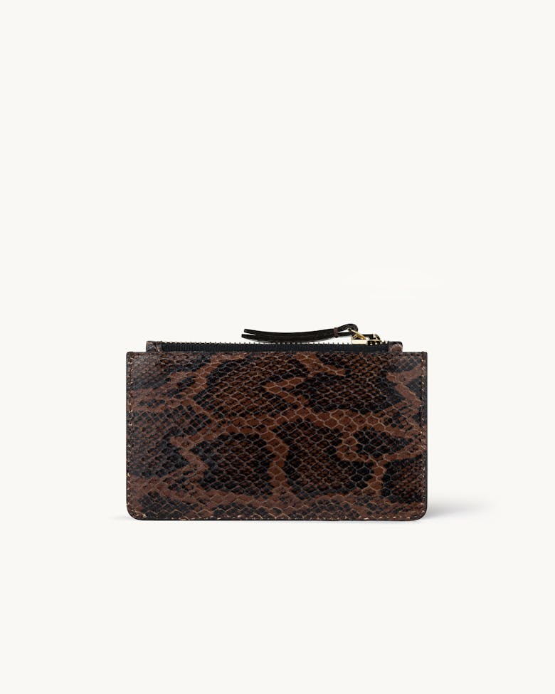Zippered Cardholder “brown python”