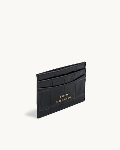 Cardholder “glossy black crocodile”