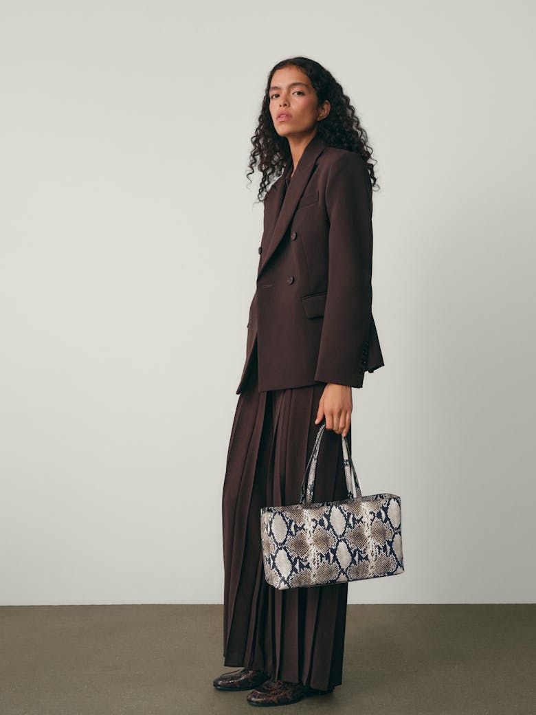 Big Tote Bag “black and white python”