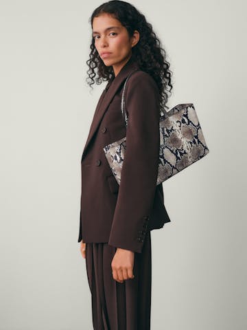 Big Tote Bag “black and white python”