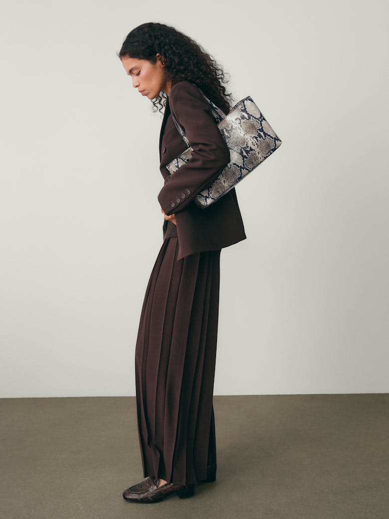 Big Tote Bag “black and white python”