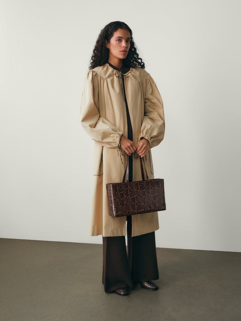 Big Tote Bag “brown python”