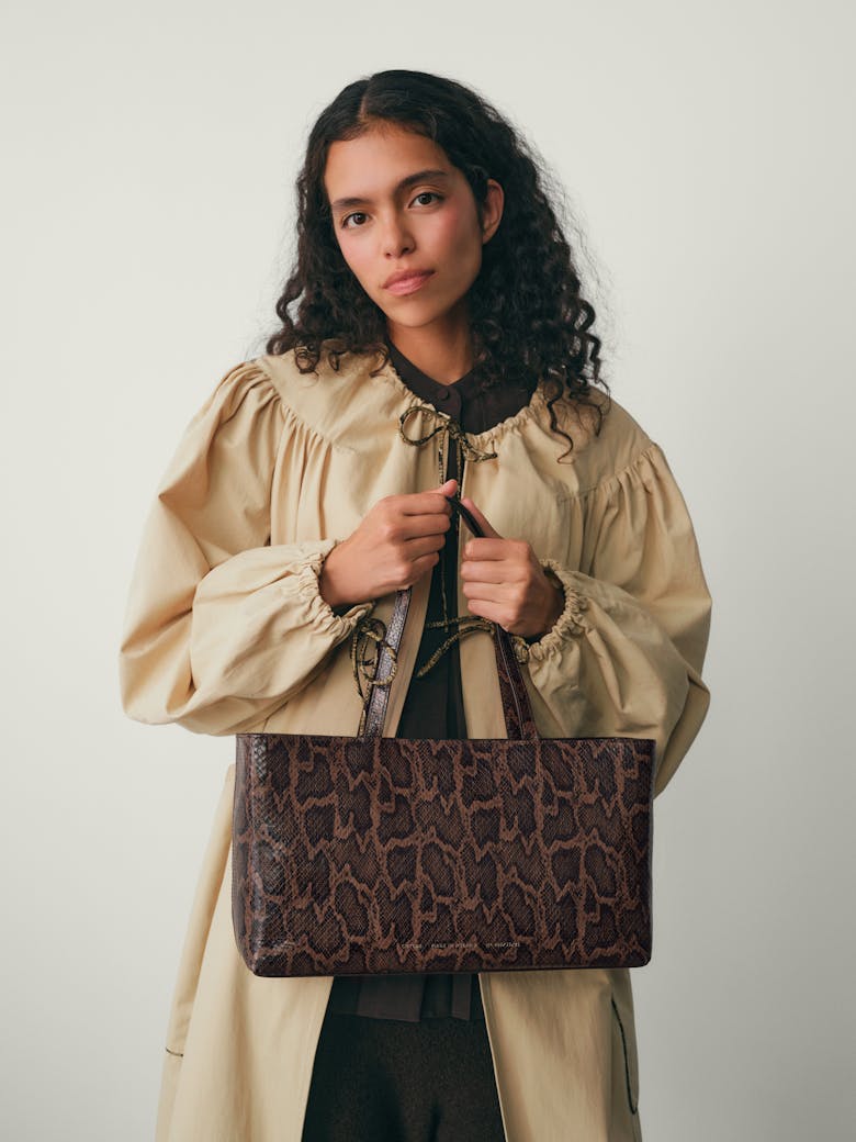Big Tote Bag “brown python”