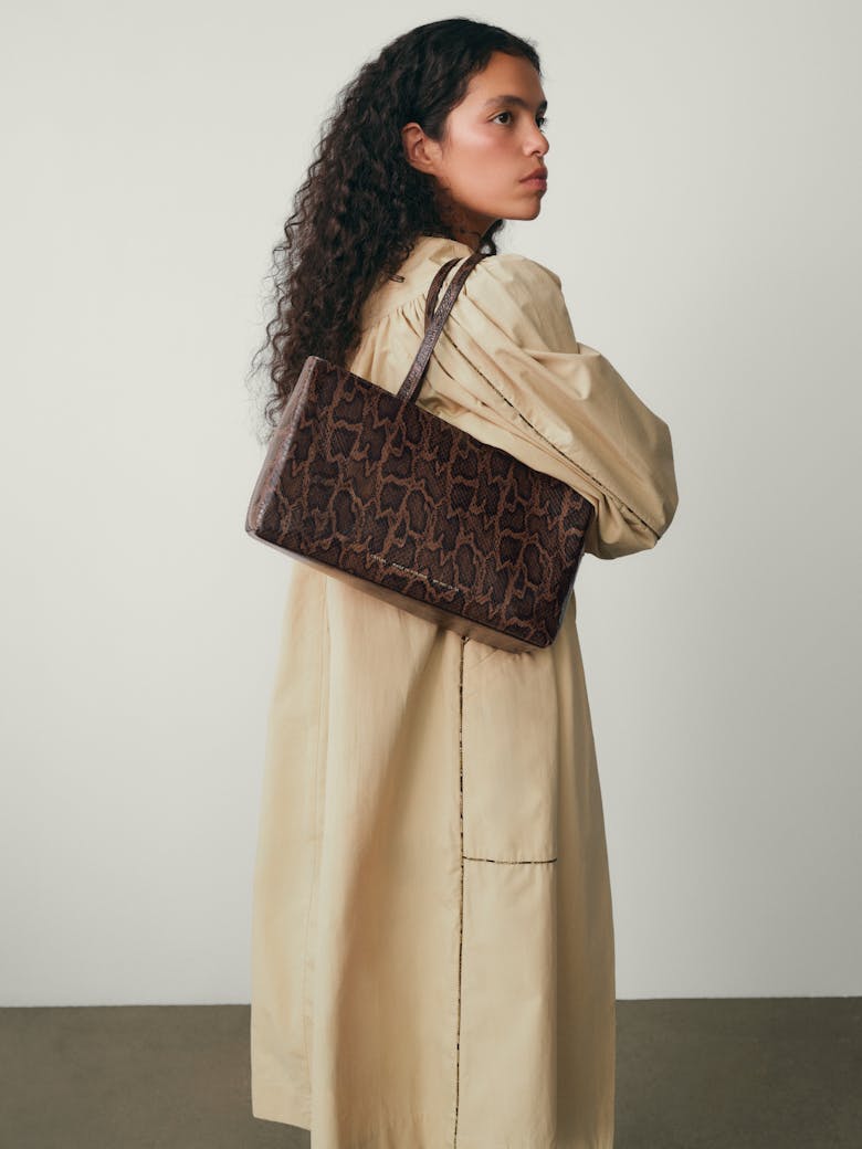 Big Tote Bag “brown python”