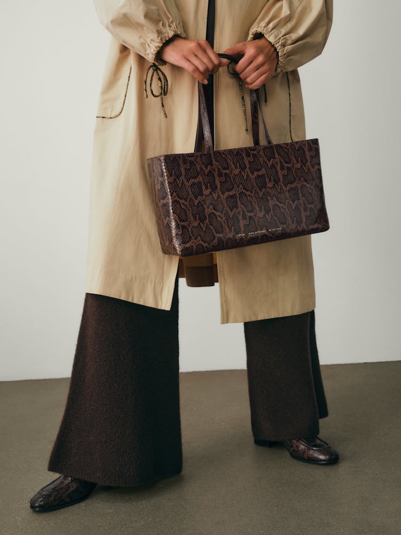 Big Tote Bag “brown python”