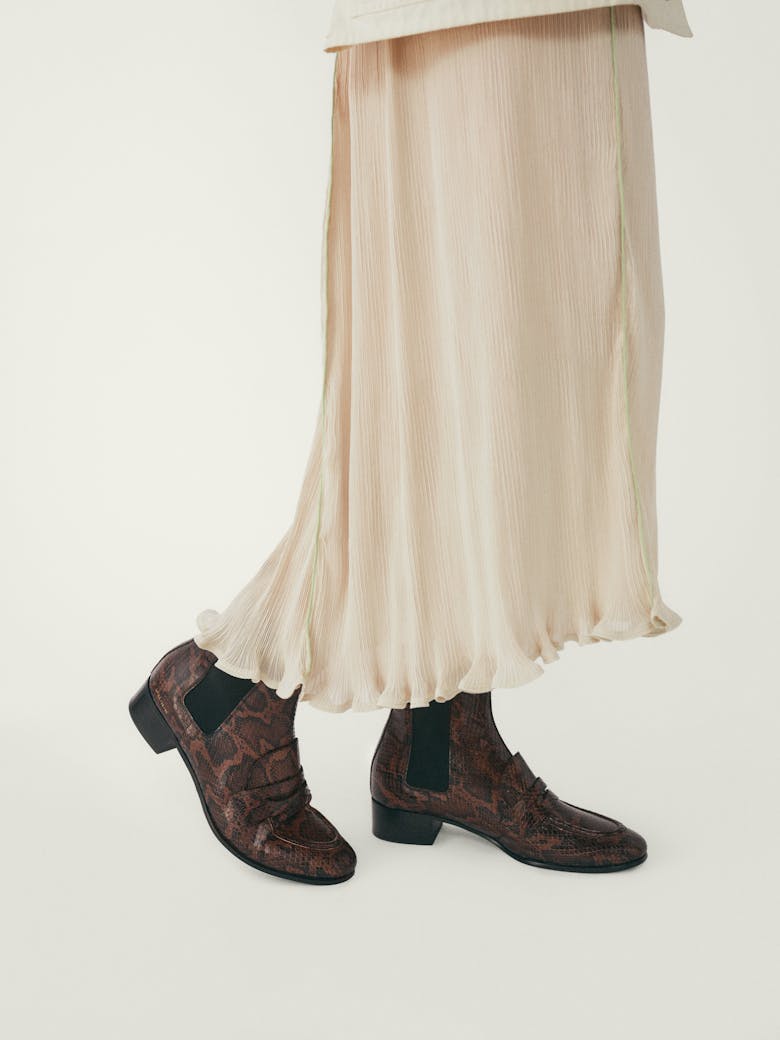 Loafer Booties “brown python”