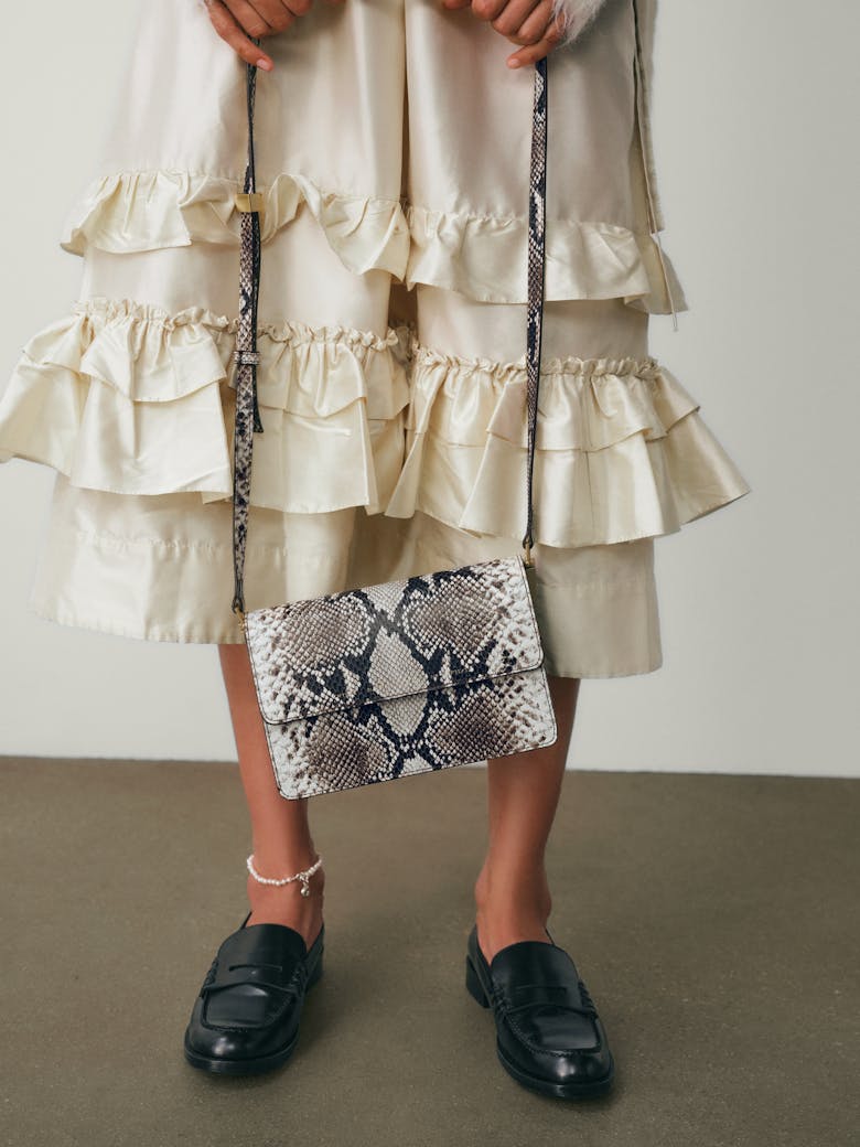 Medium Shoulder Bag “black and white python”