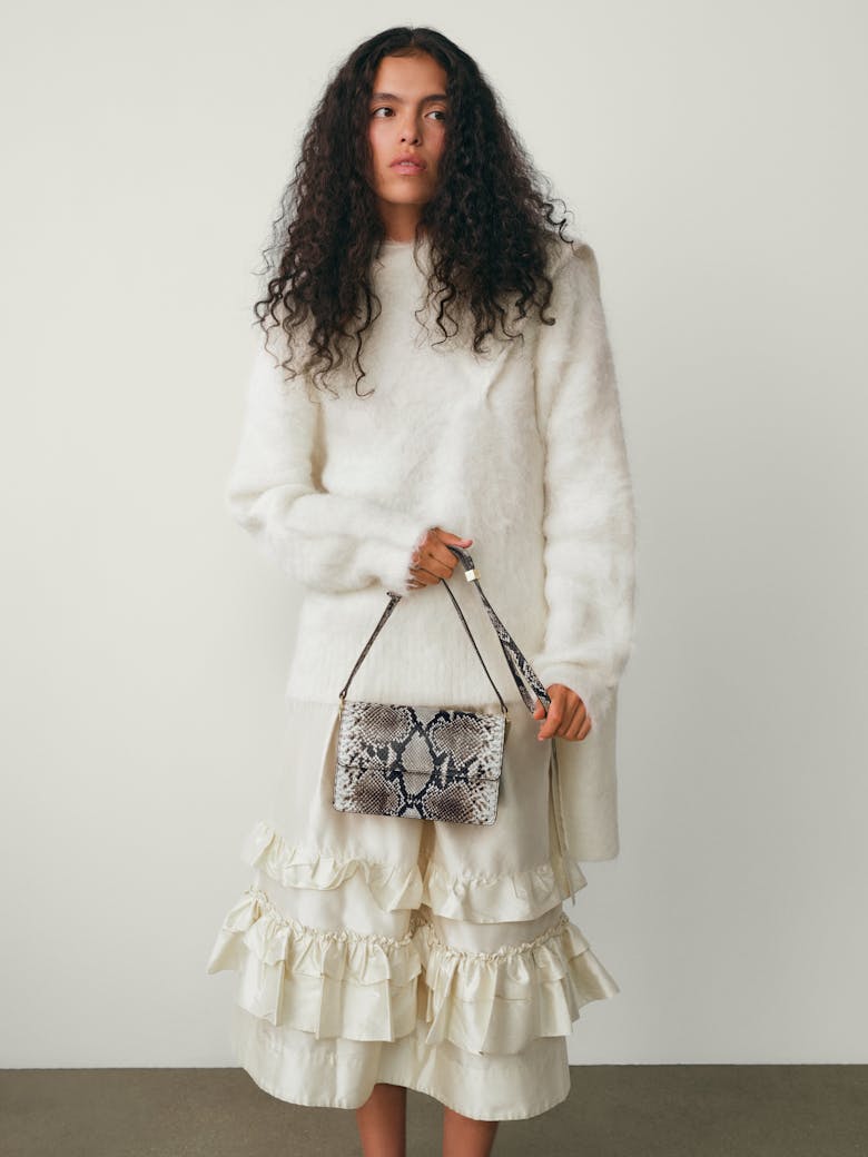 Medium Shoulder Bag “black and white python”