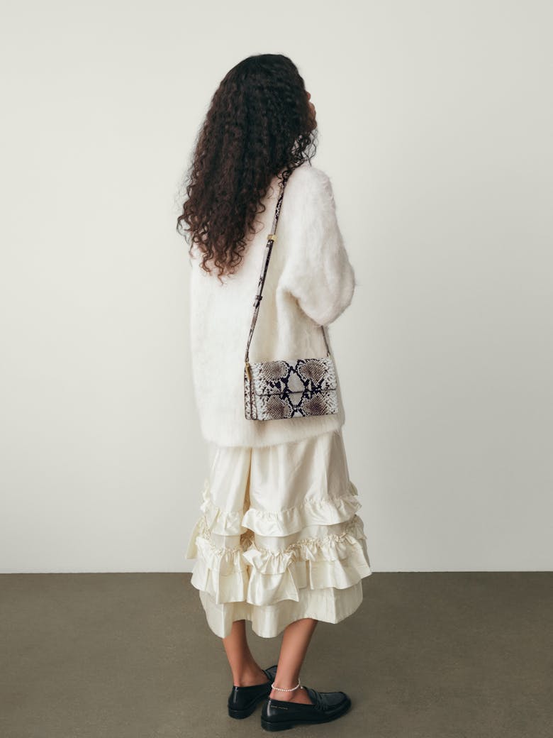 Medium Shoulder Bag “black and white python”