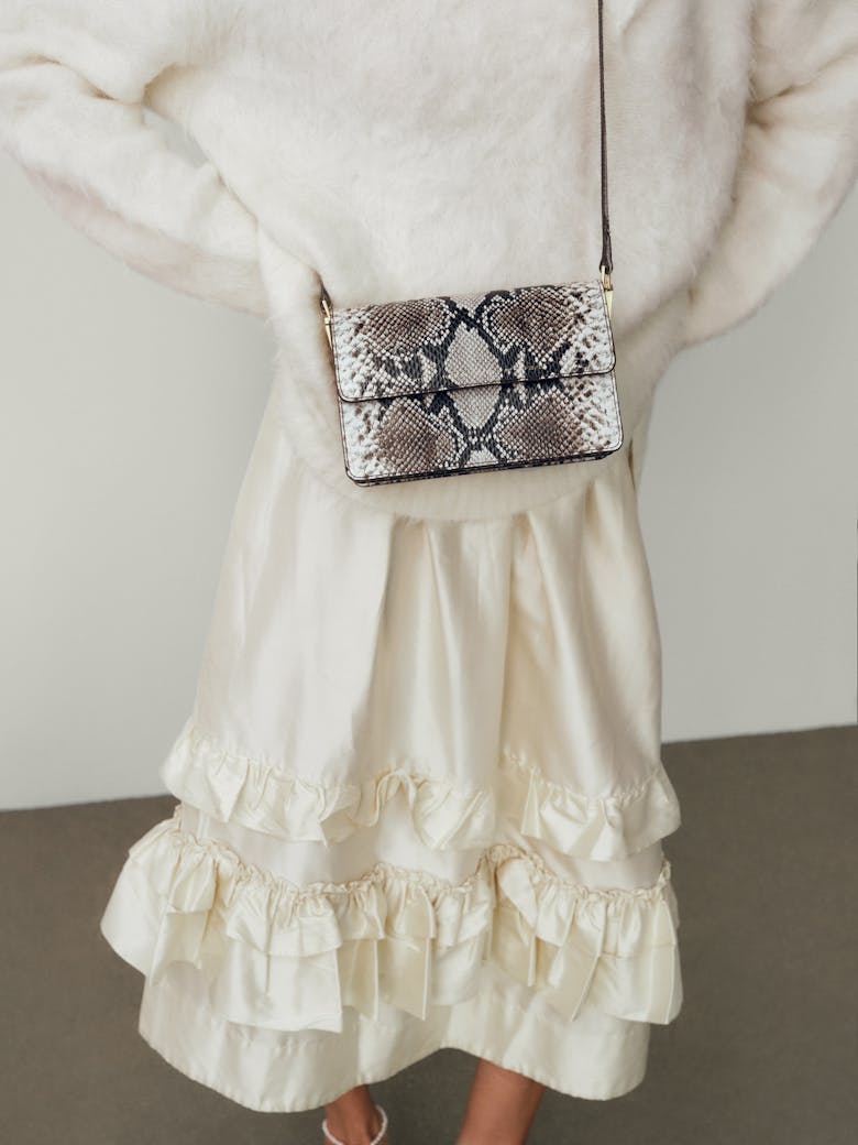 Medium Shoulder Bag “black and white python”