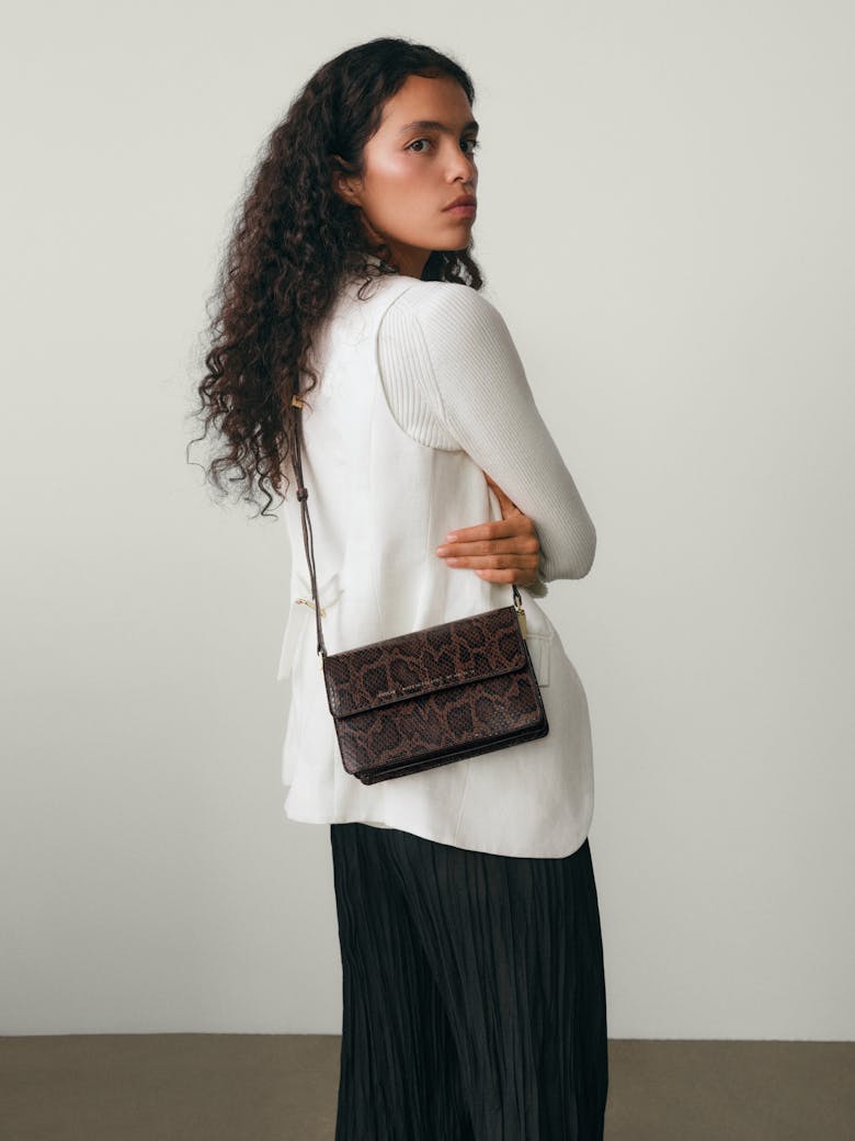 Medium Shoulder Bag “brown python”