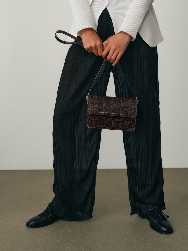 Medium Shoulder Bag “brown python”