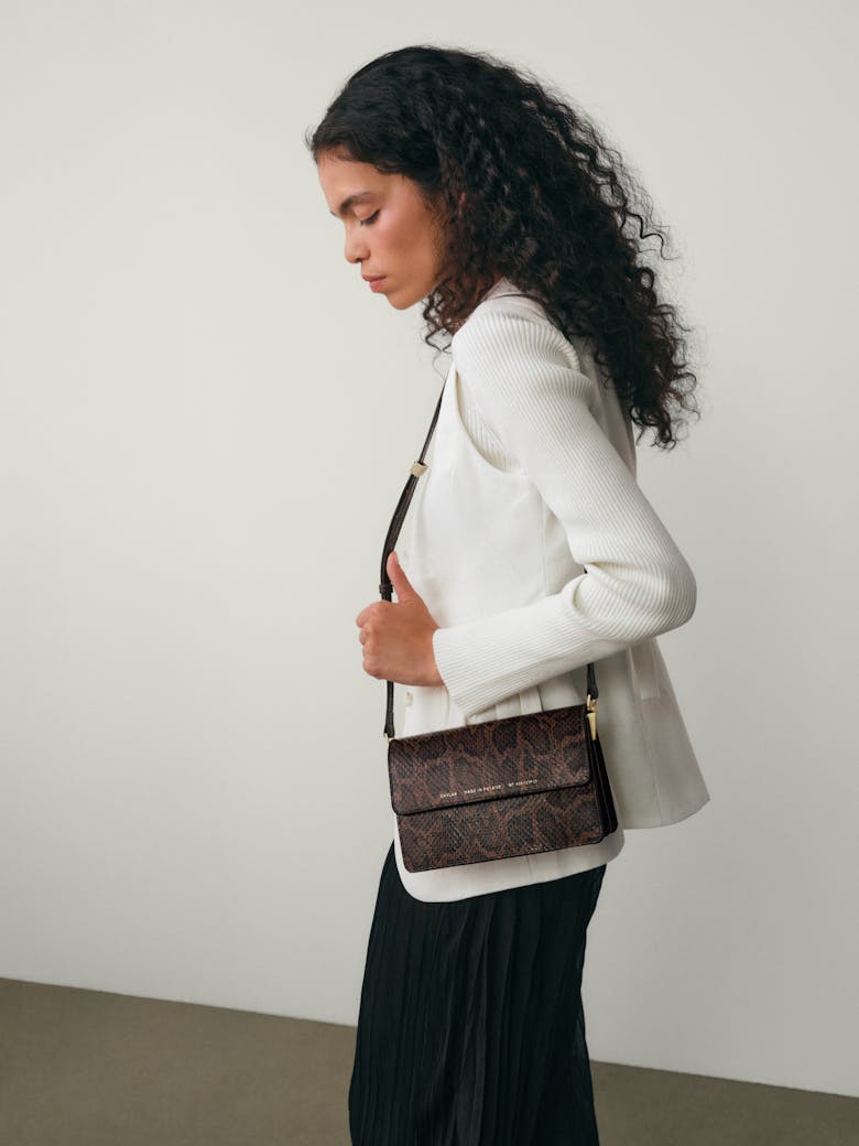 Medium Shoulder Bag “brown python”