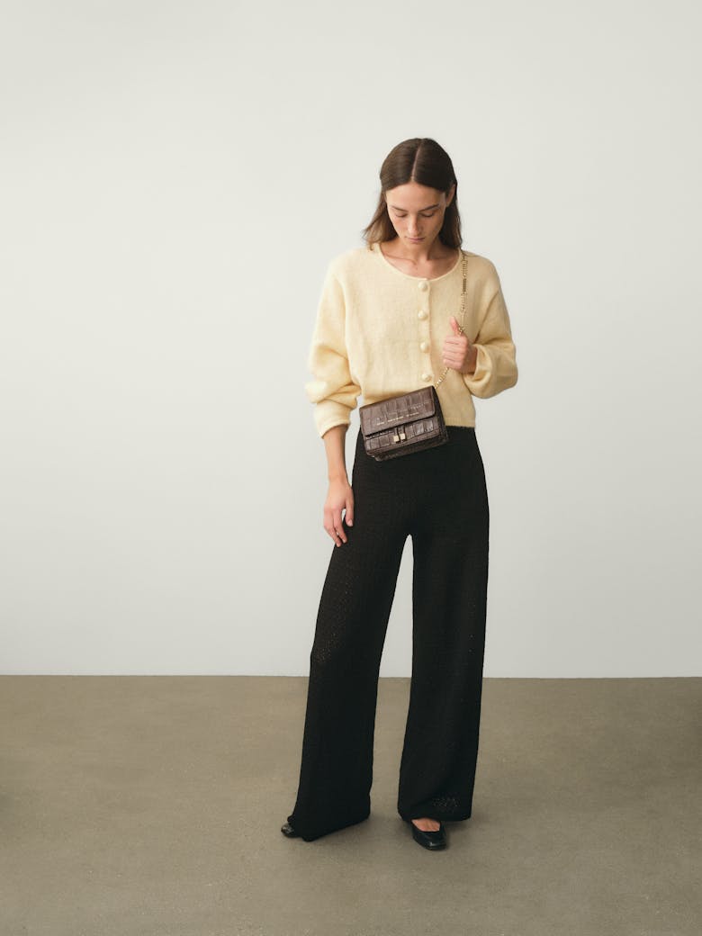 Mini Belt  Bag “glossy brown crocodile” 