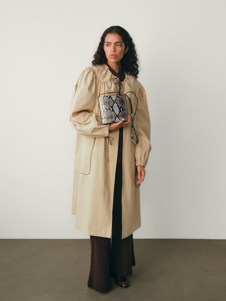 Mini Cylinder Bag “black and white python”