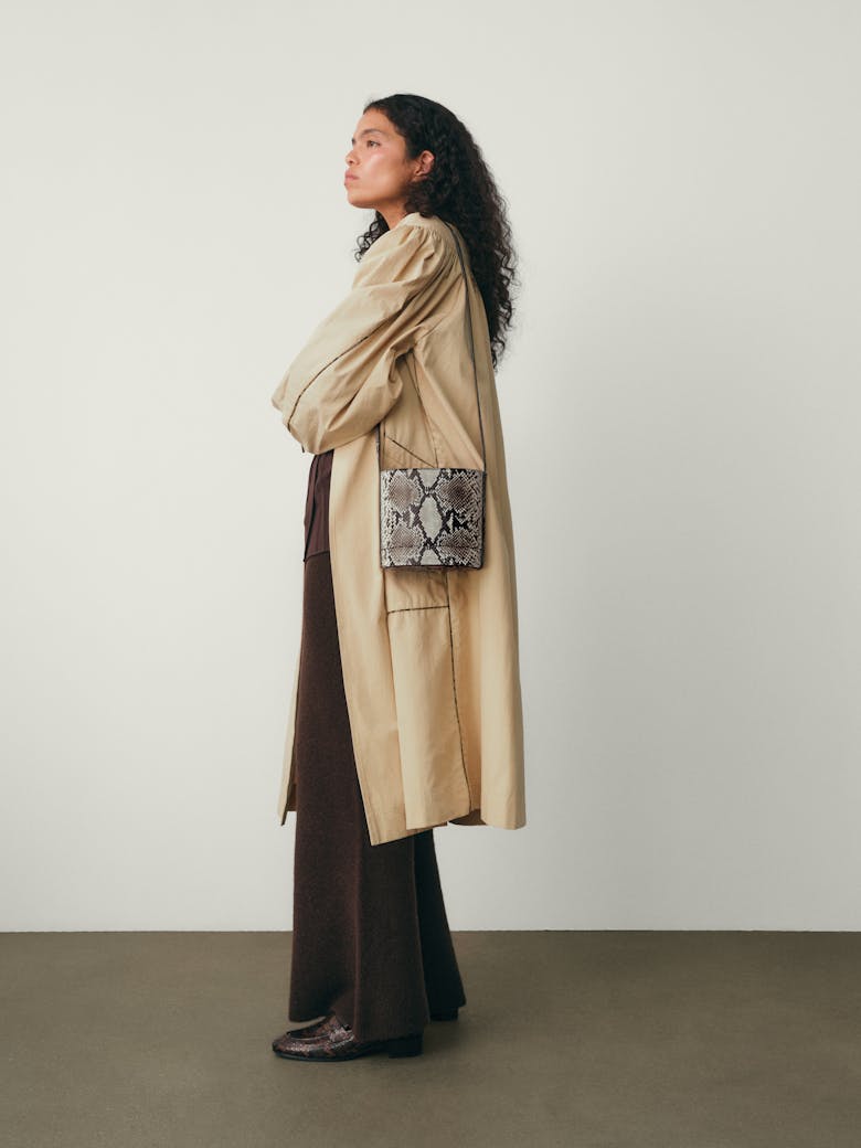 Mini Cylinder Bag “black and white python”