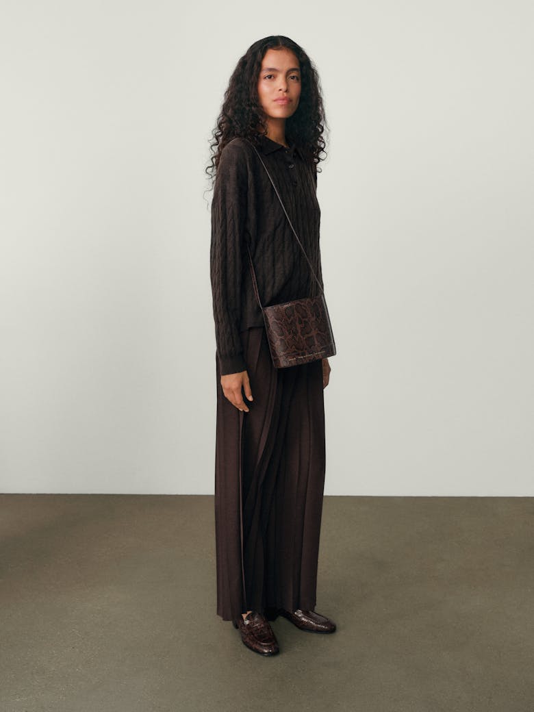 Mini Cylinder Bag “brown python”