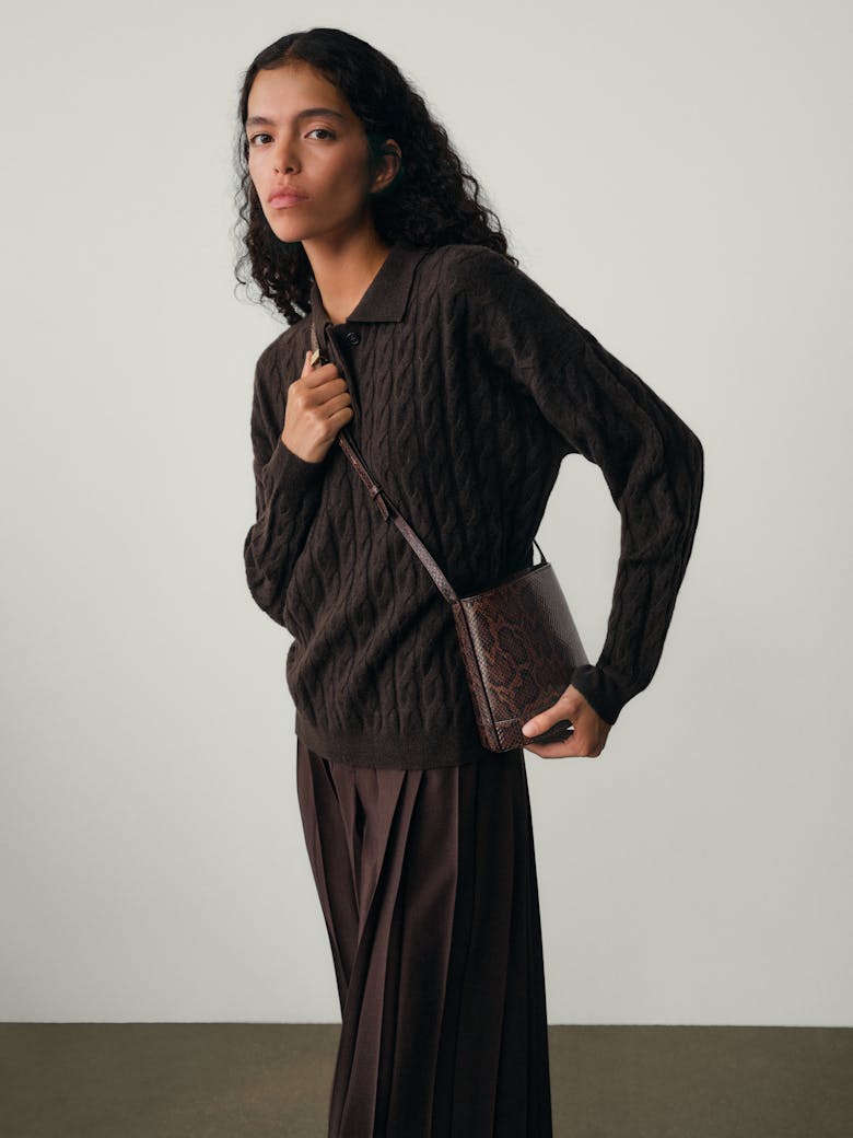 Mini Cylinder Bag “brown python”