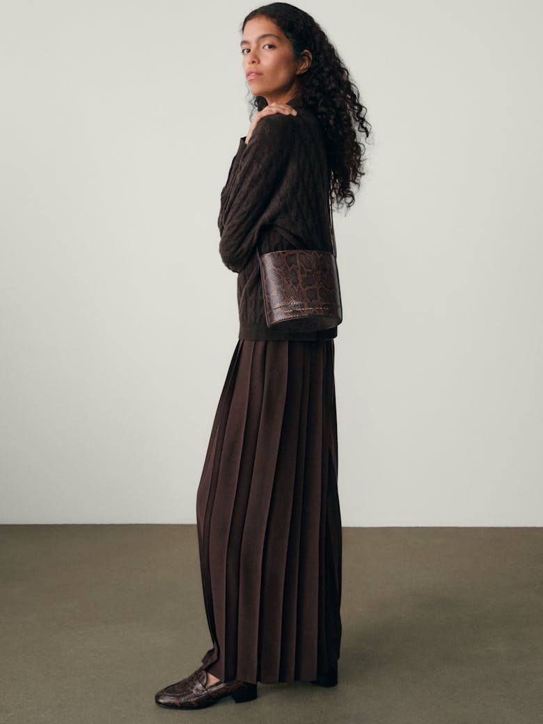 Mini Cylinder Bag “brown python”