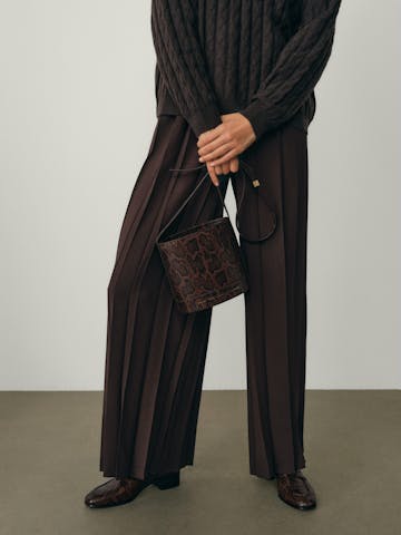 Mini Cylinder Bag “brown python”