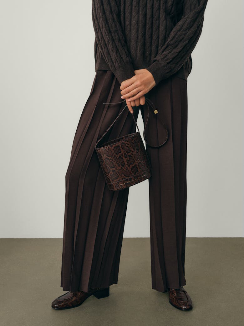 Mini Cylinder Bag “brown python”