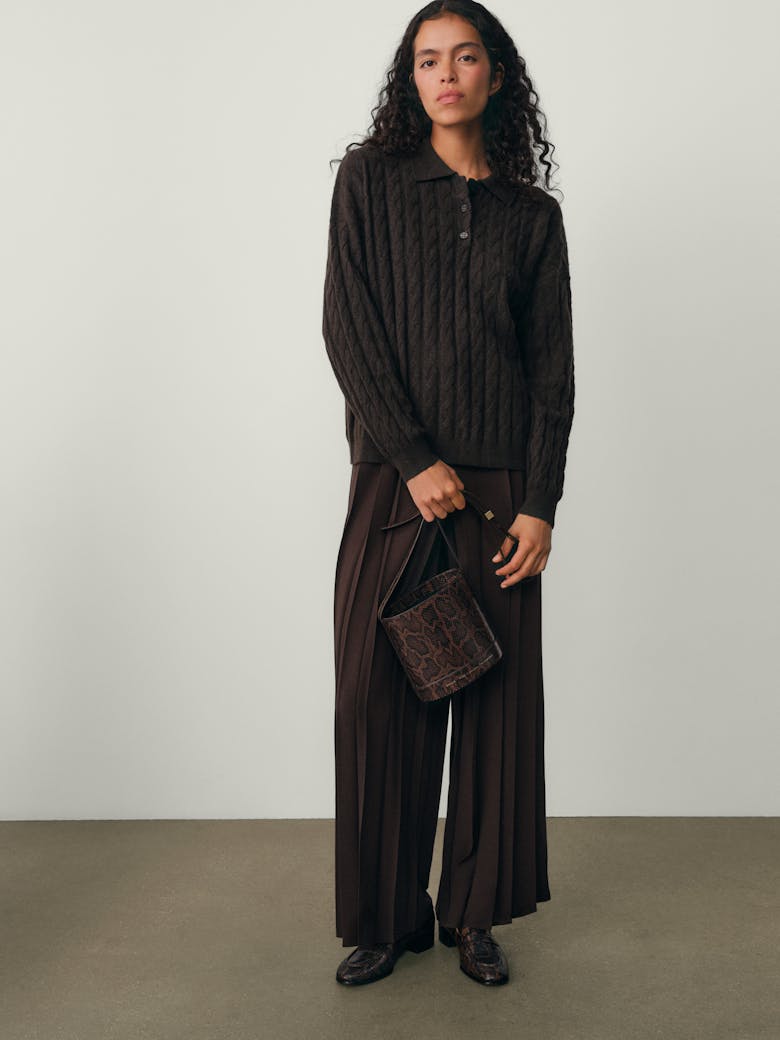 Mini Cylinder Bag “brown python”