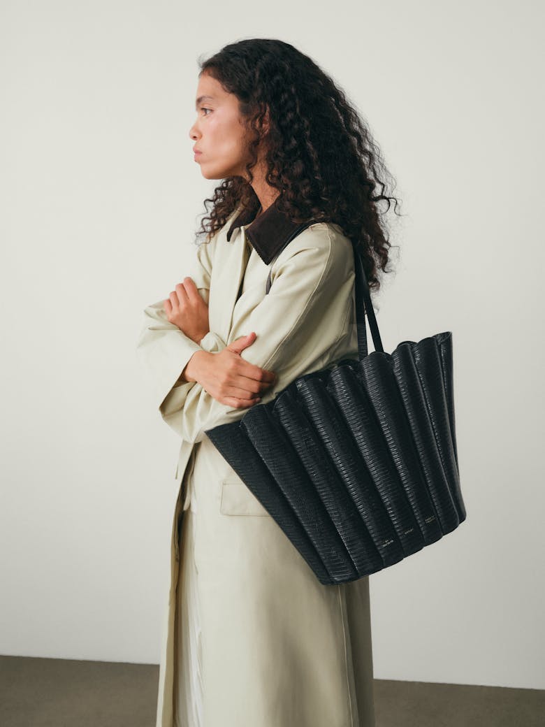 Oversize Shell Bag “black lizard”