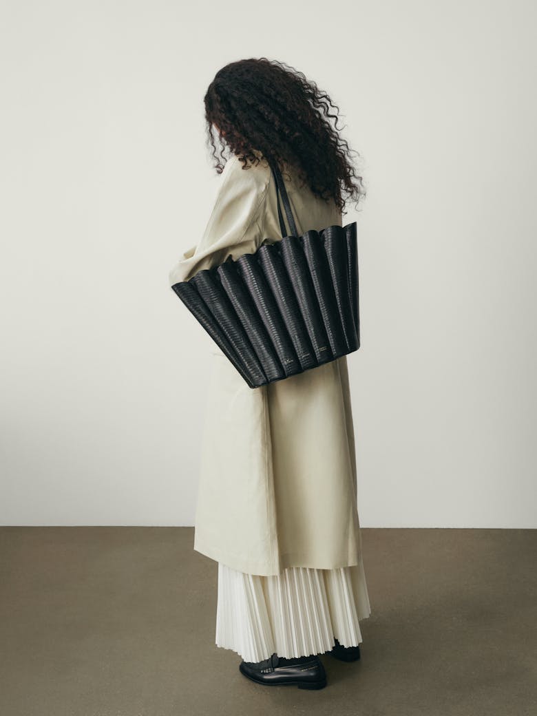 Oversize Shell Bag “black lizard”