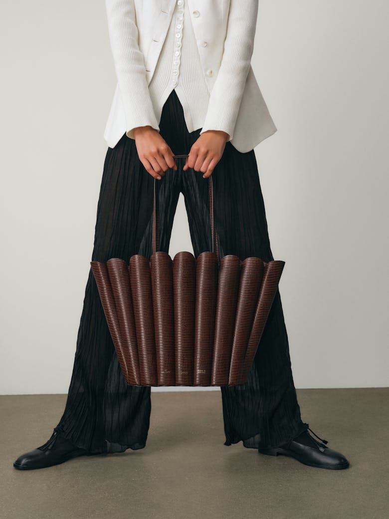 Oversize Shell Bag “brown lizard”