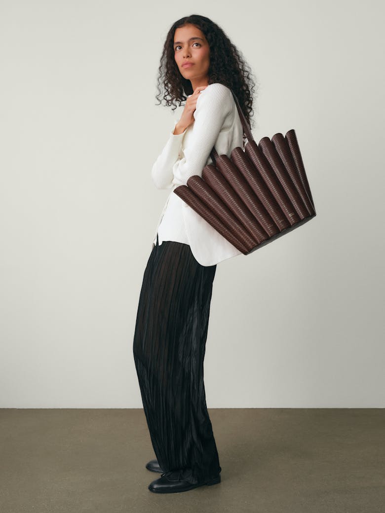 Oversize Shell Bag “brown lizard”