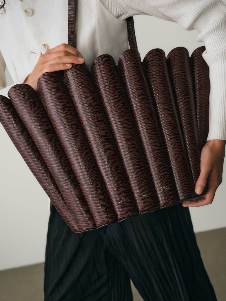 Oversize Shell Bag “brown lizard”