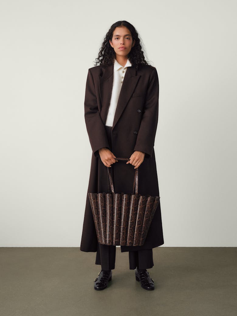 Oversize Shell Bag “brown python”