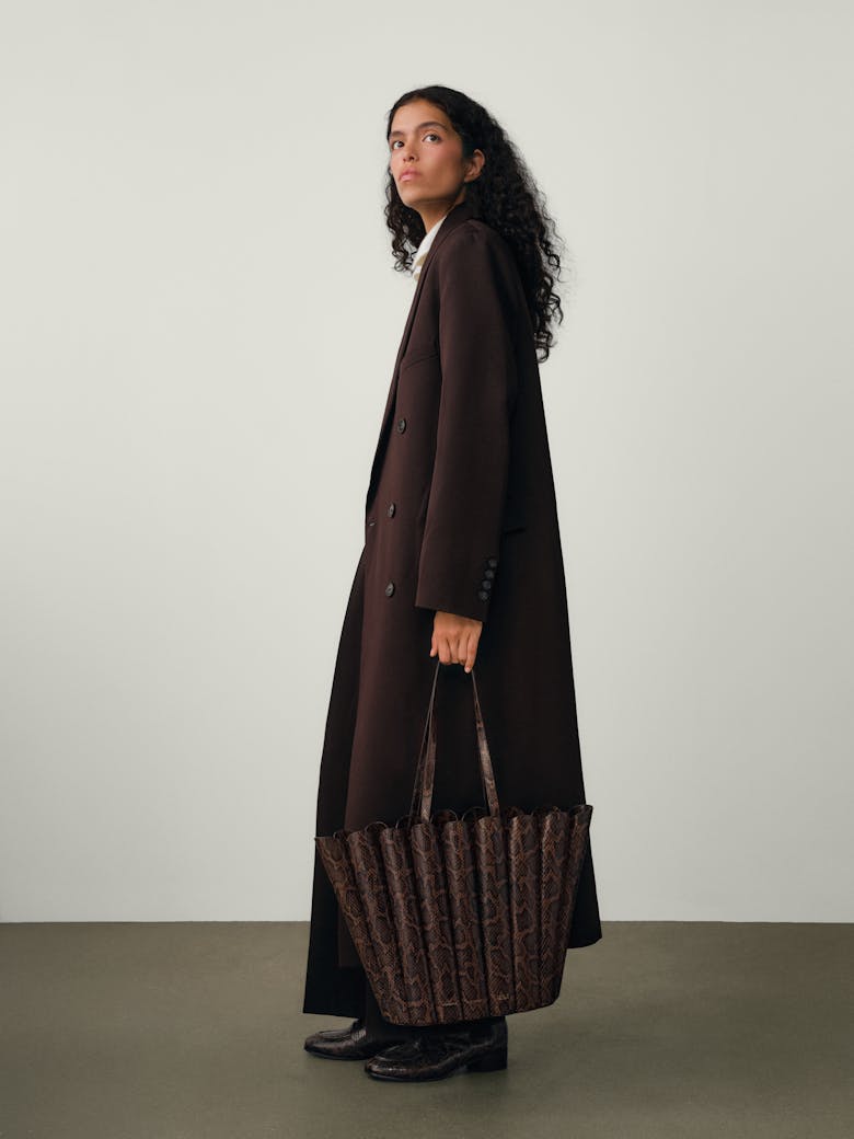 Oversize Shell Bag “brown python”