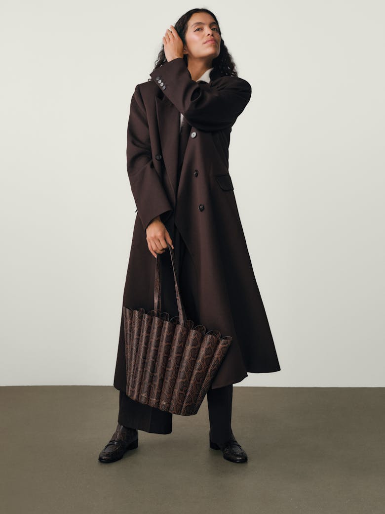 Oversize Shell Bag “brown python”