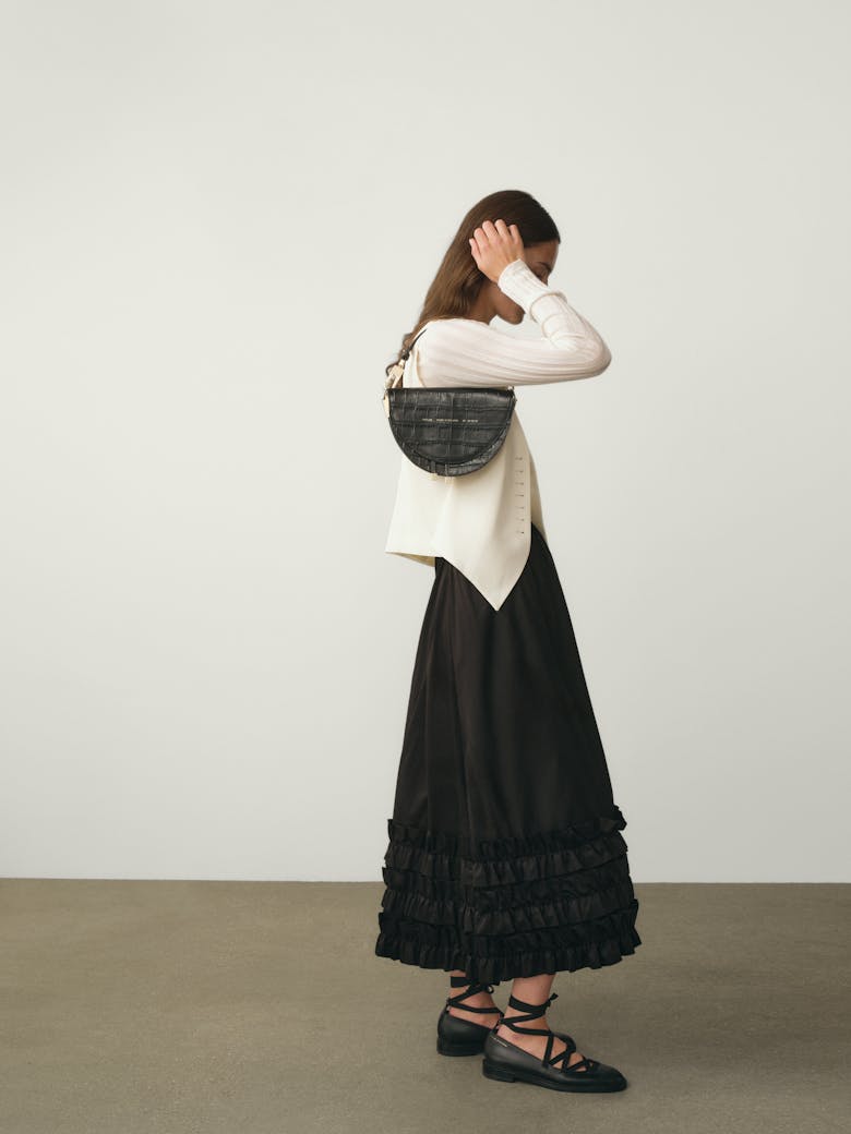 Saddle Bag “glossy black crocodile”