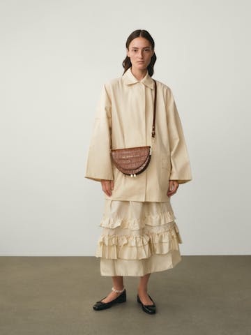 Long Strap “glossy caramel crocodile”