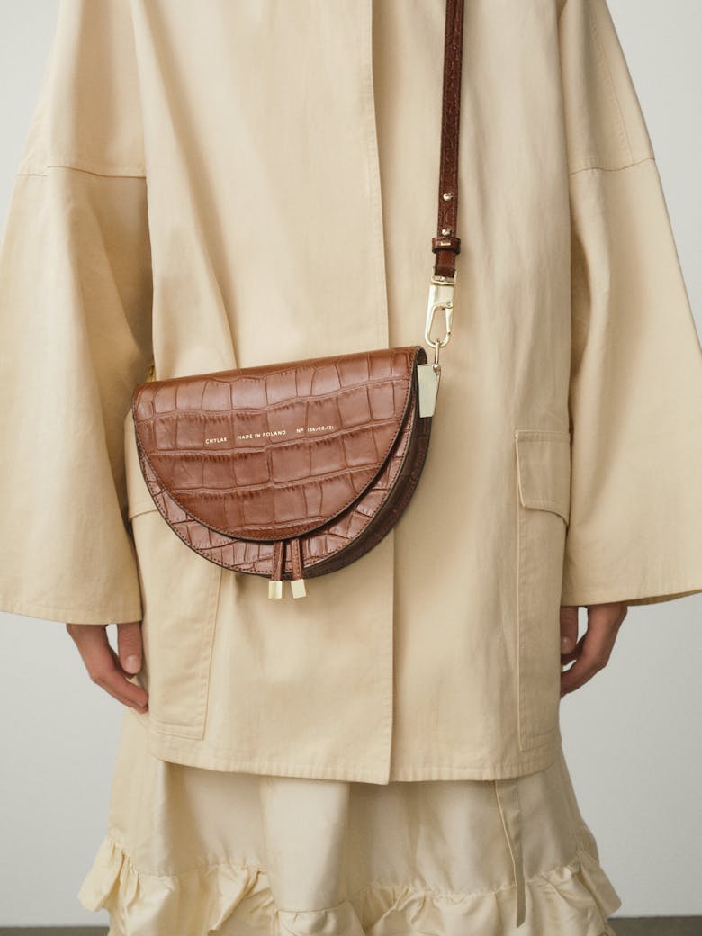 Saddle Bag “glossy caramel crocodile”
