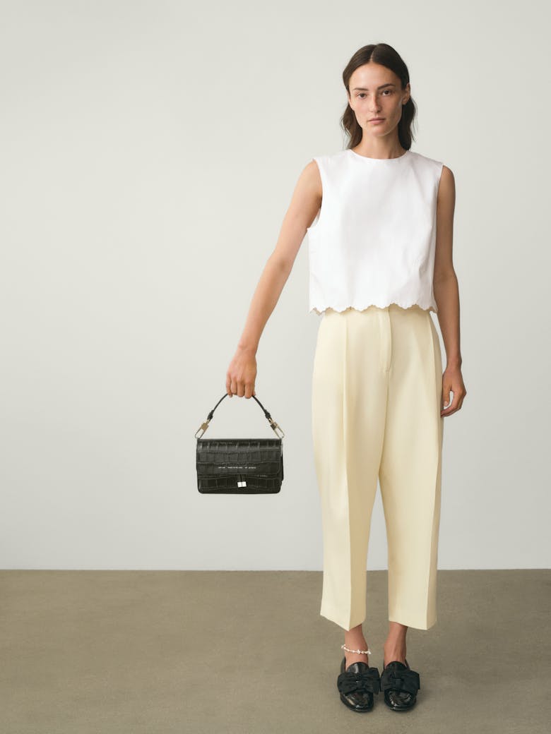 Shoulder Bag “glossy black crocodile” 