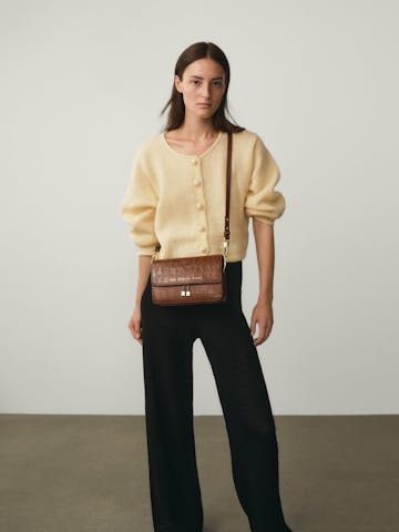 Long Strap “glossy caramel crocodile”