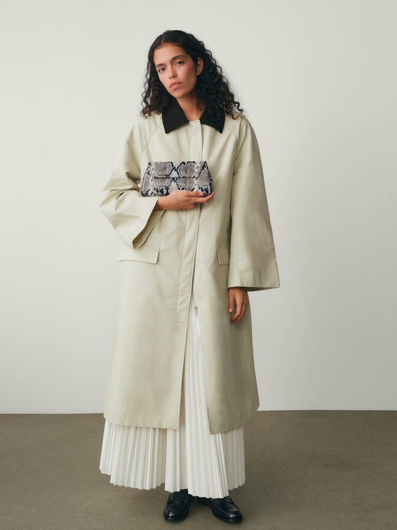 Small Envelope Clutch “black and white python”