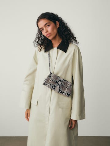 Small Envelope Clutch “black and white python”