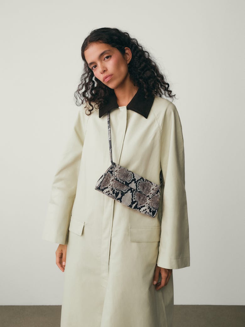 Small Envelope Clutch “black and white python”