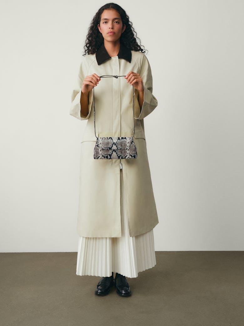 Small Envelope Clutch “black and white python”