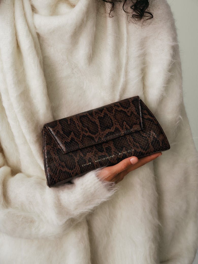 Small Envelope Clutch “brown python”