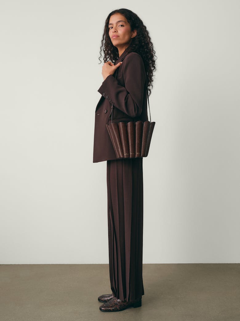 Small Shell Bag “brown lizard”