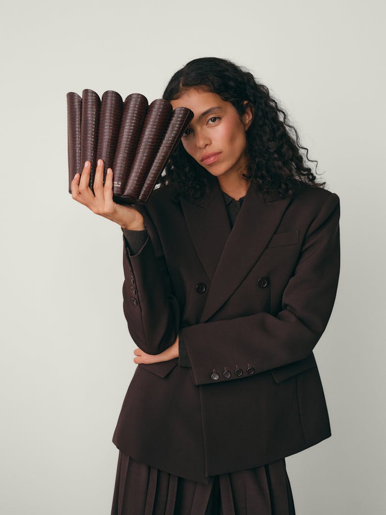 Small Shell Bag “brown lizard”