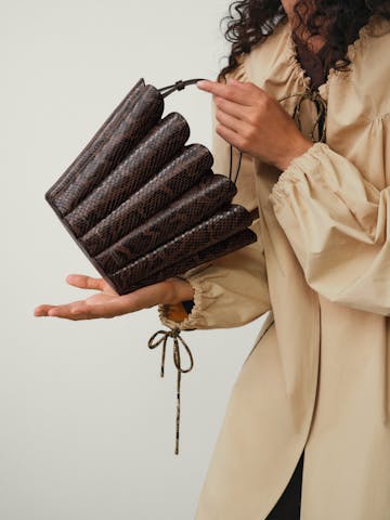 Small Shell Bag “brown python”